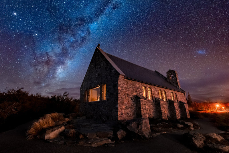 The iconic shot of the Milkyway high in the sky over the historic Church of the Good Shepherd in Lake Tekapo one winters evening.
